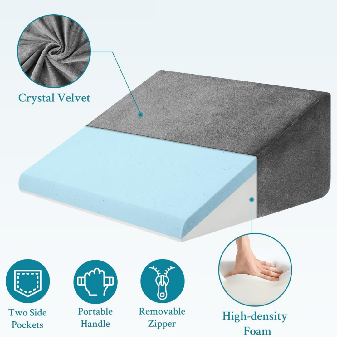 CUSHIO Bed Wedge Pillow (Grey)