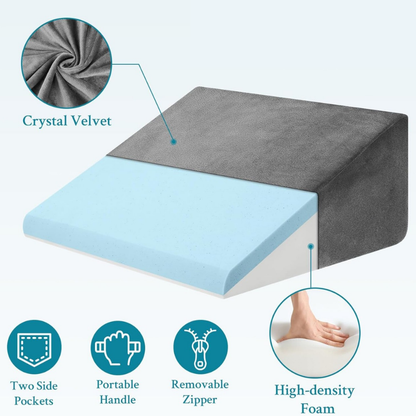 CUSHIO Bed Wedge Pillow (Grey)