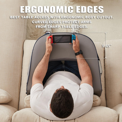 CUSHIO Lap Desk & Adj. Wedge with Headrest Combo for Laptops, Study and Reading | Memory Foam Adjustable Wedge with Headrest for Back Support & Lap Desk Pillow-Gaming & Reading Pillow (Grey)